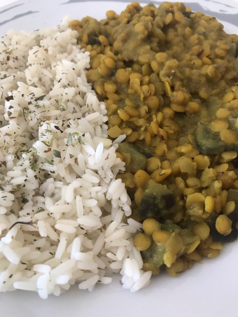 Lentejas con garam masala y arroz Step 0