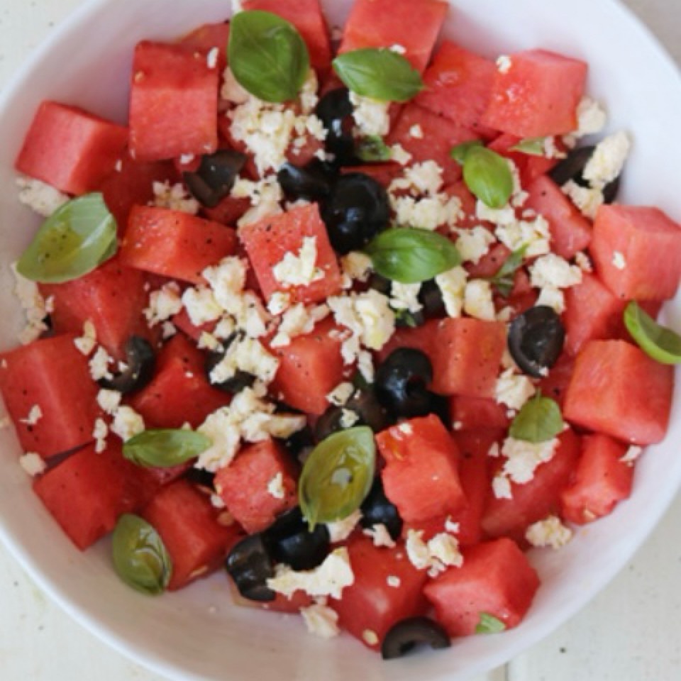 Ensalada de sandía y queso feta
