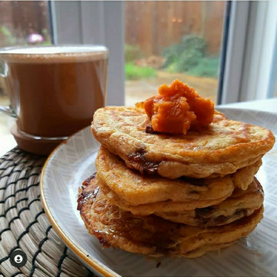 Pancakes de calabaza y chocolate