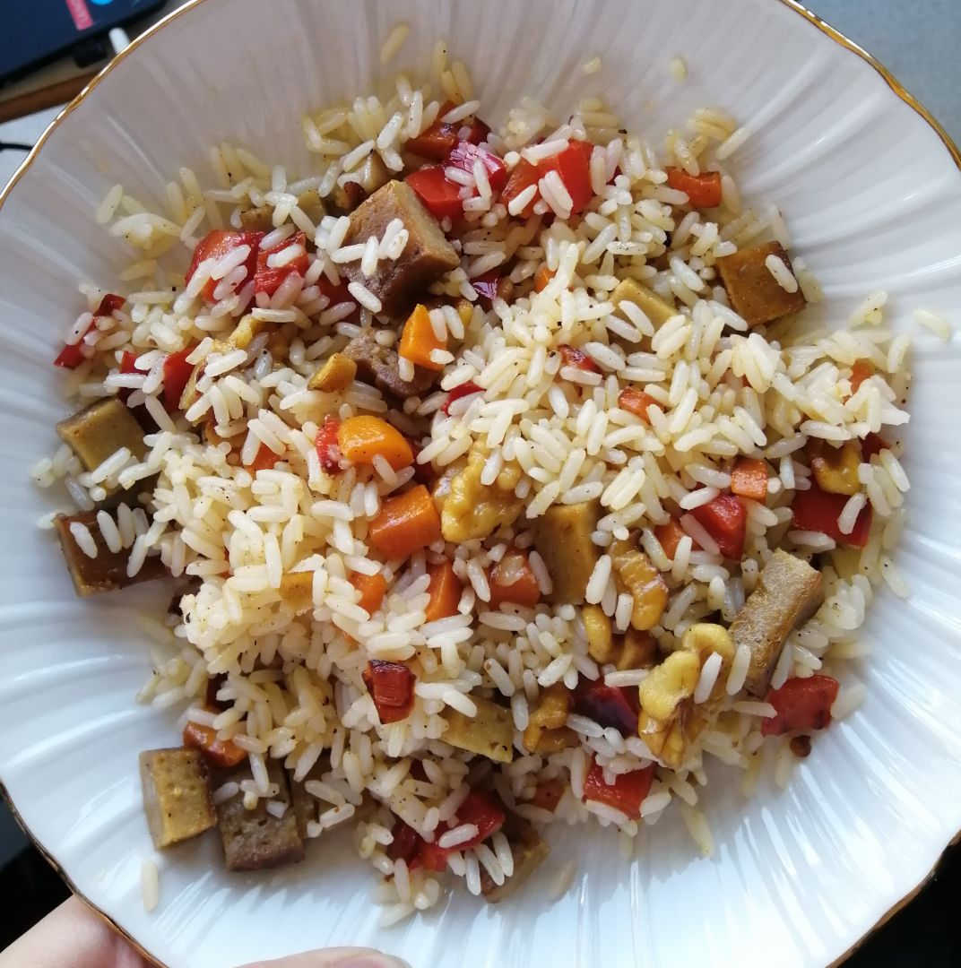 Arroz con seitán Arroz con seitán