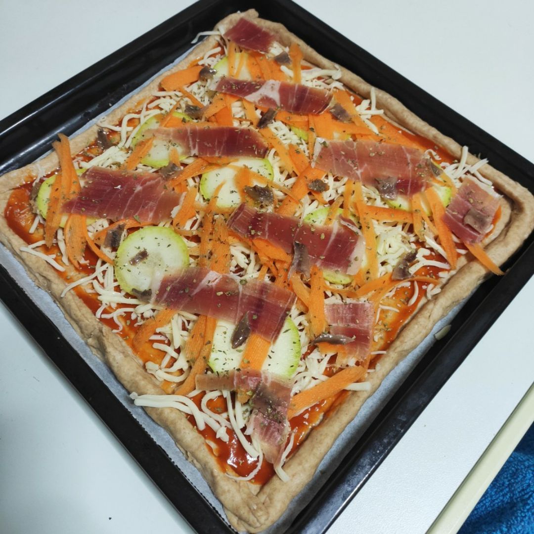 Masa pizza espelta Paso 1 Masa pizza espelta Paso 1