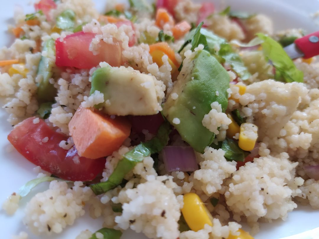 Cous cous con aguacate Cous cous con aguacate