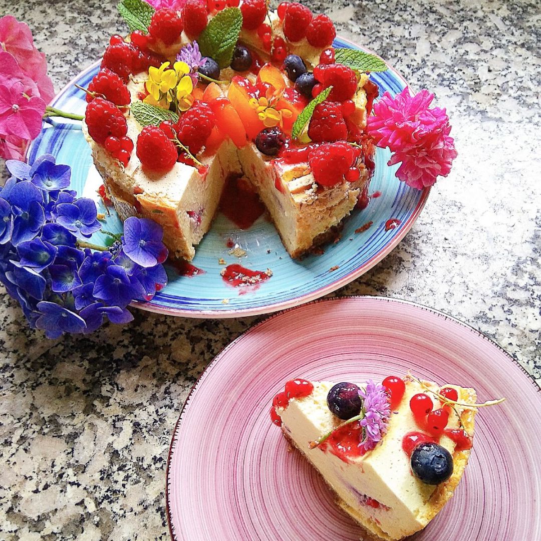 Cheesecake cremosa con sorpresa