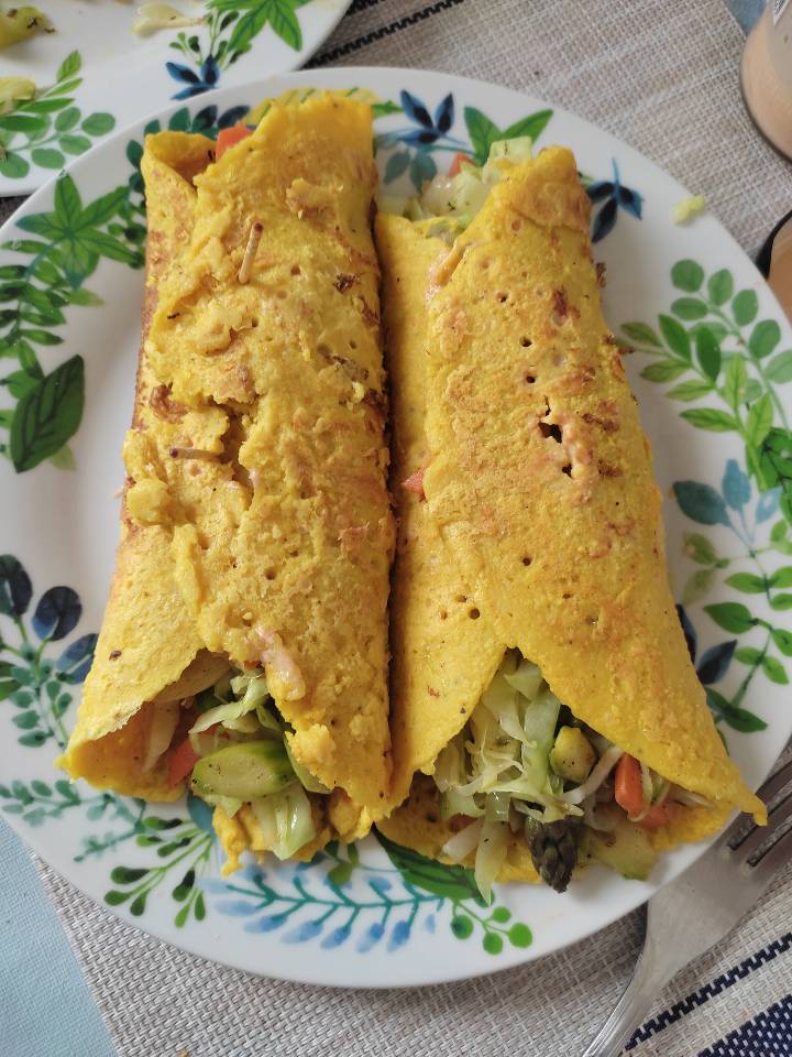 Socca o fajitas de harina de garbanzos Socca o fajitas de harina de garbanzos