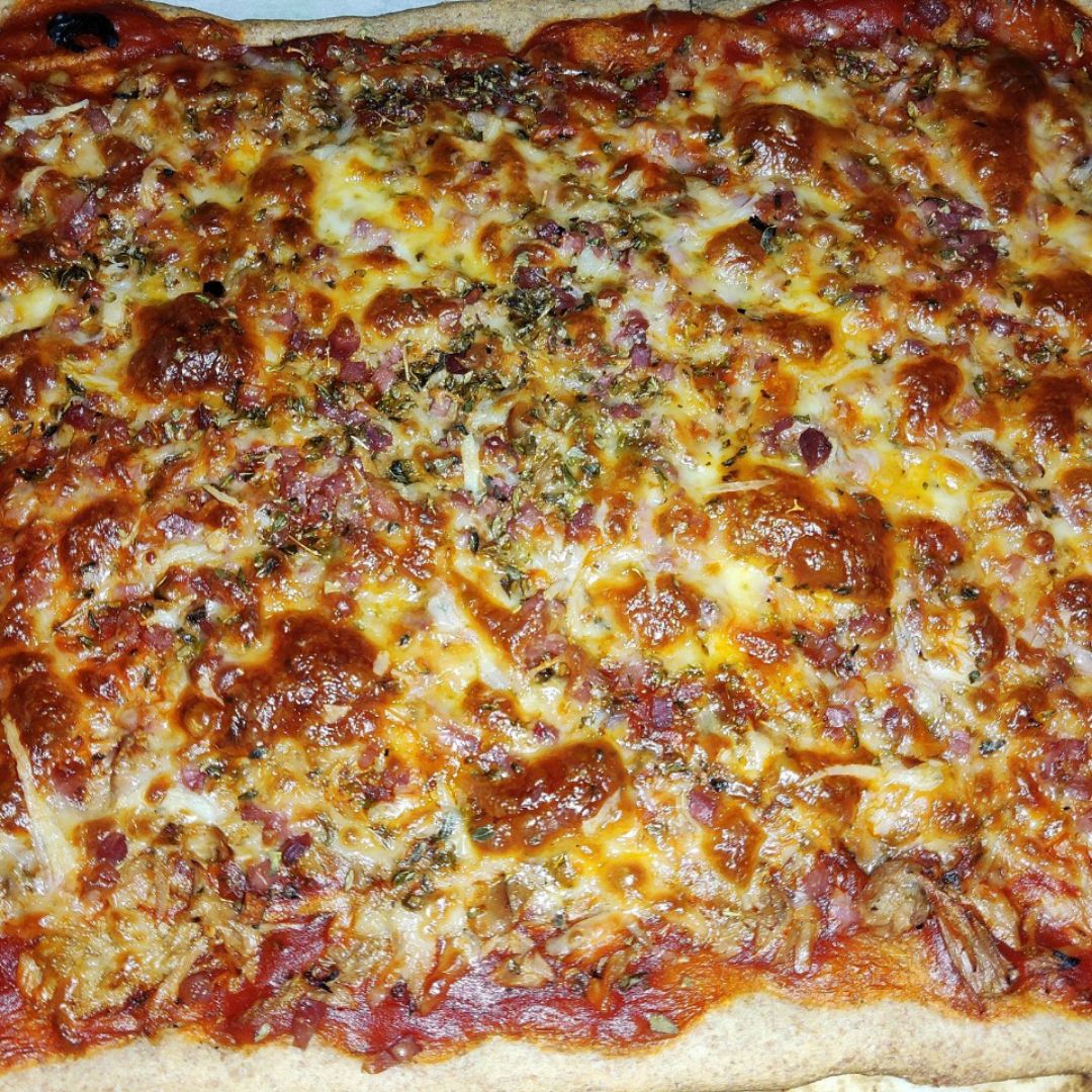Pizza de espelta con atún y tacos de jamón. Paso 2 Pizza de espelta con atún y tacos de jamón. Paso 2
