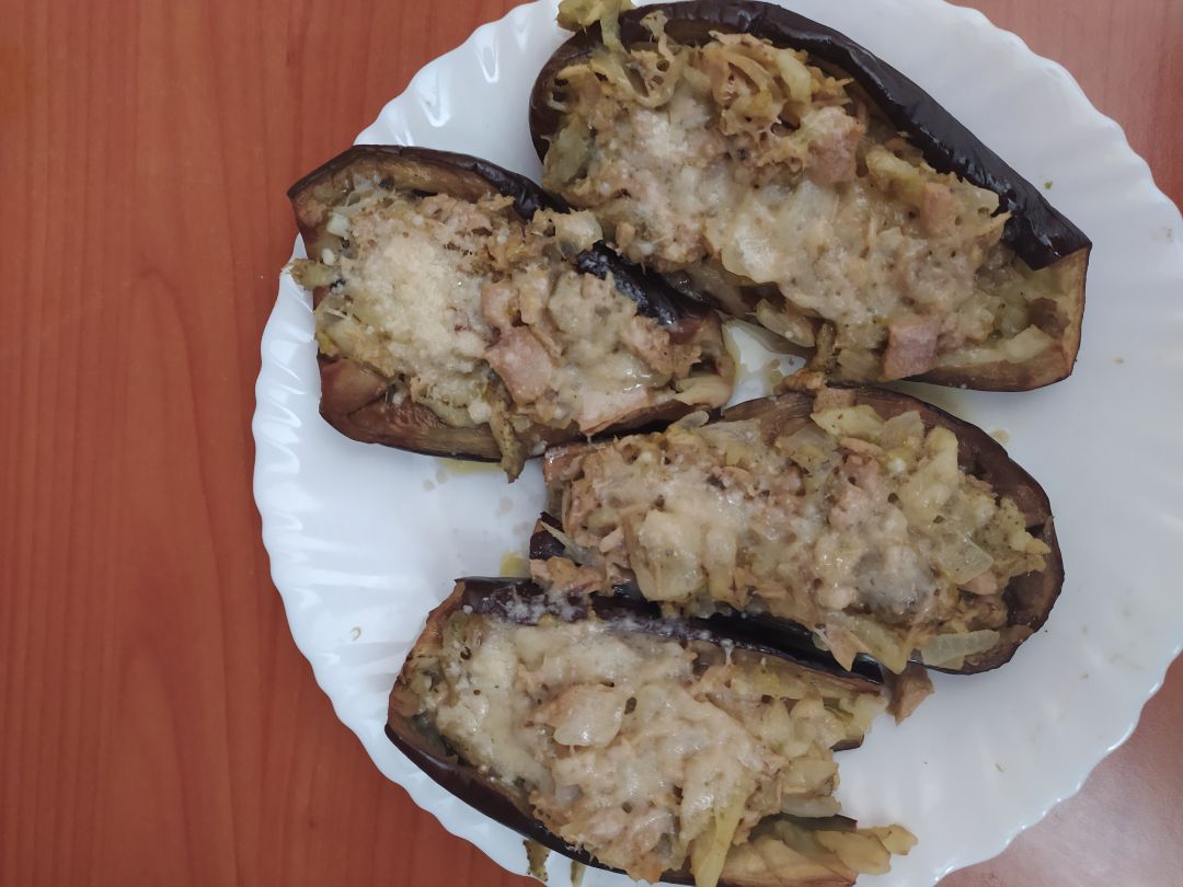 Berenjenas rellenas al microondas Berenjenas rellenas al microondas