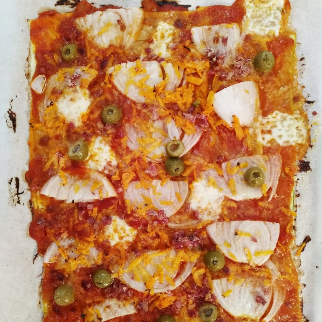 Pizza con base de calabacín Pizza con base de calabacín