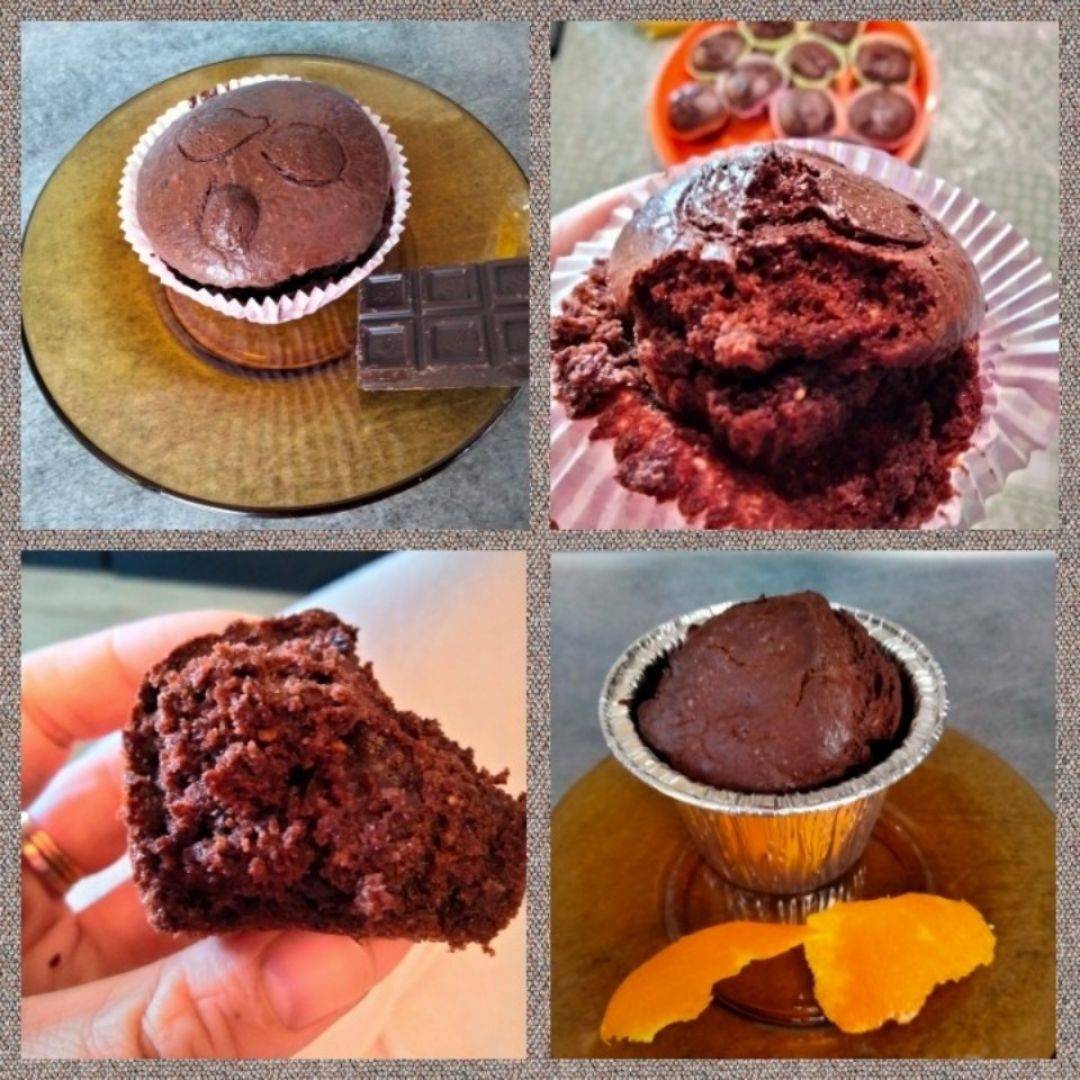 Magdalenas de chocolate 🍫 y chocolate con naranja 🍫🍊