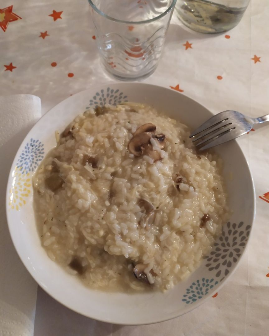 Risotto berenjena y champiñones Risotto berenjena y champiñones
