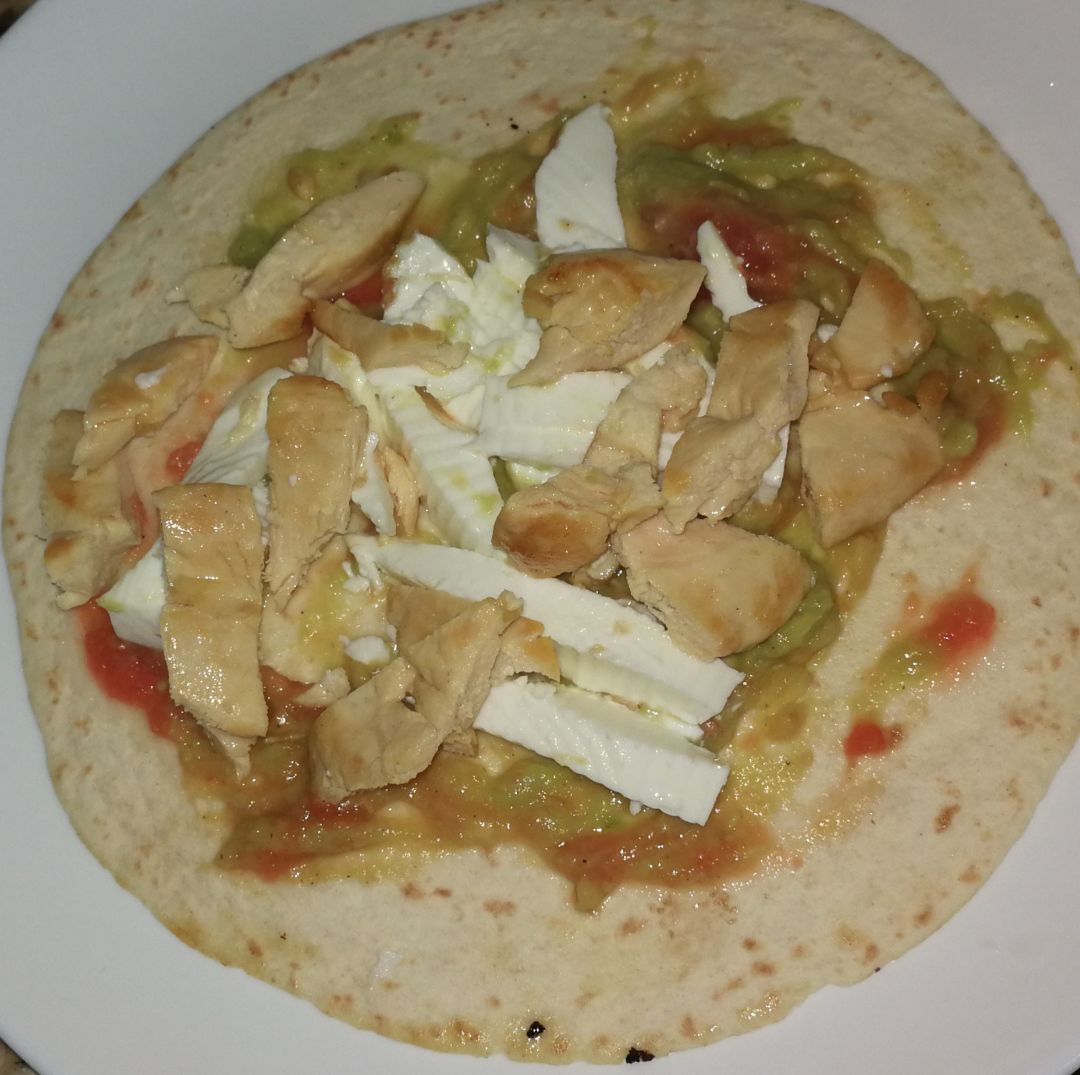 Fajitas con queso y pollo