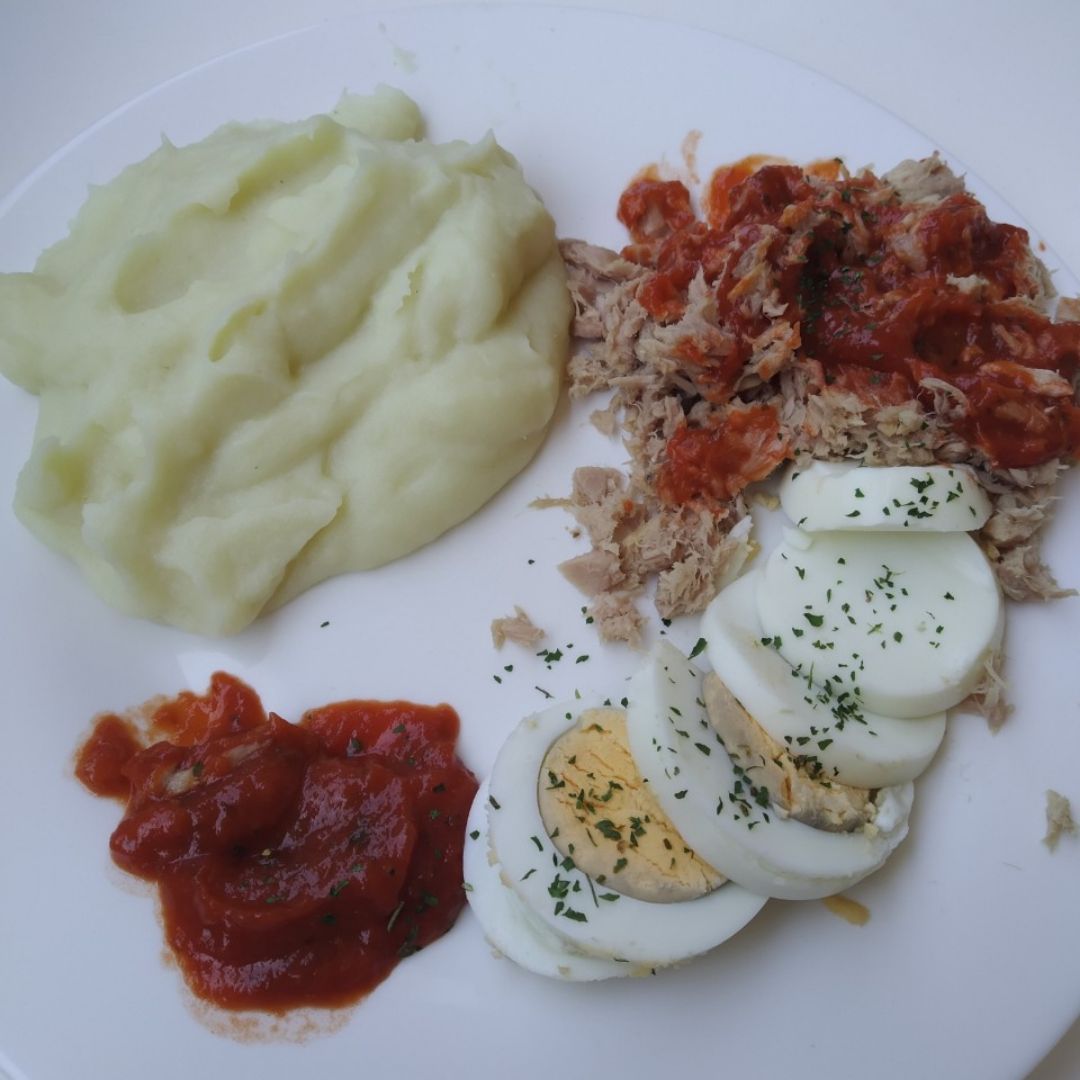 Puré de patata con revuelto