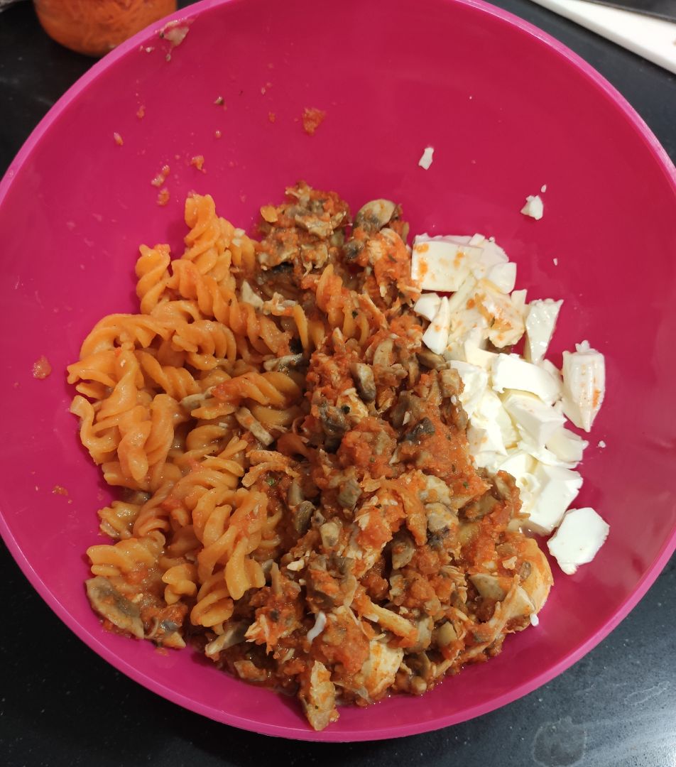 Pasta de lentejas rojas y champiñones Pasta de lentejas rojas y champiñones