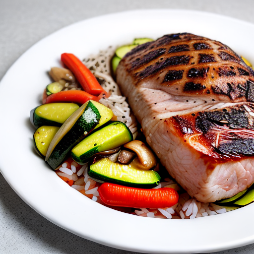 Arroz con lomo de cerdo y verduras