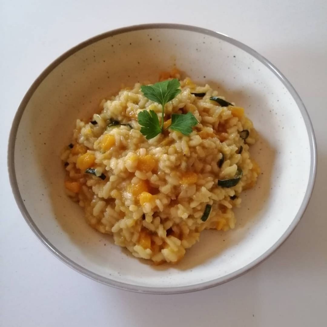 Risotto Vegano de calabaza y calabacín Risotto Vegano de calabaza y calabacín