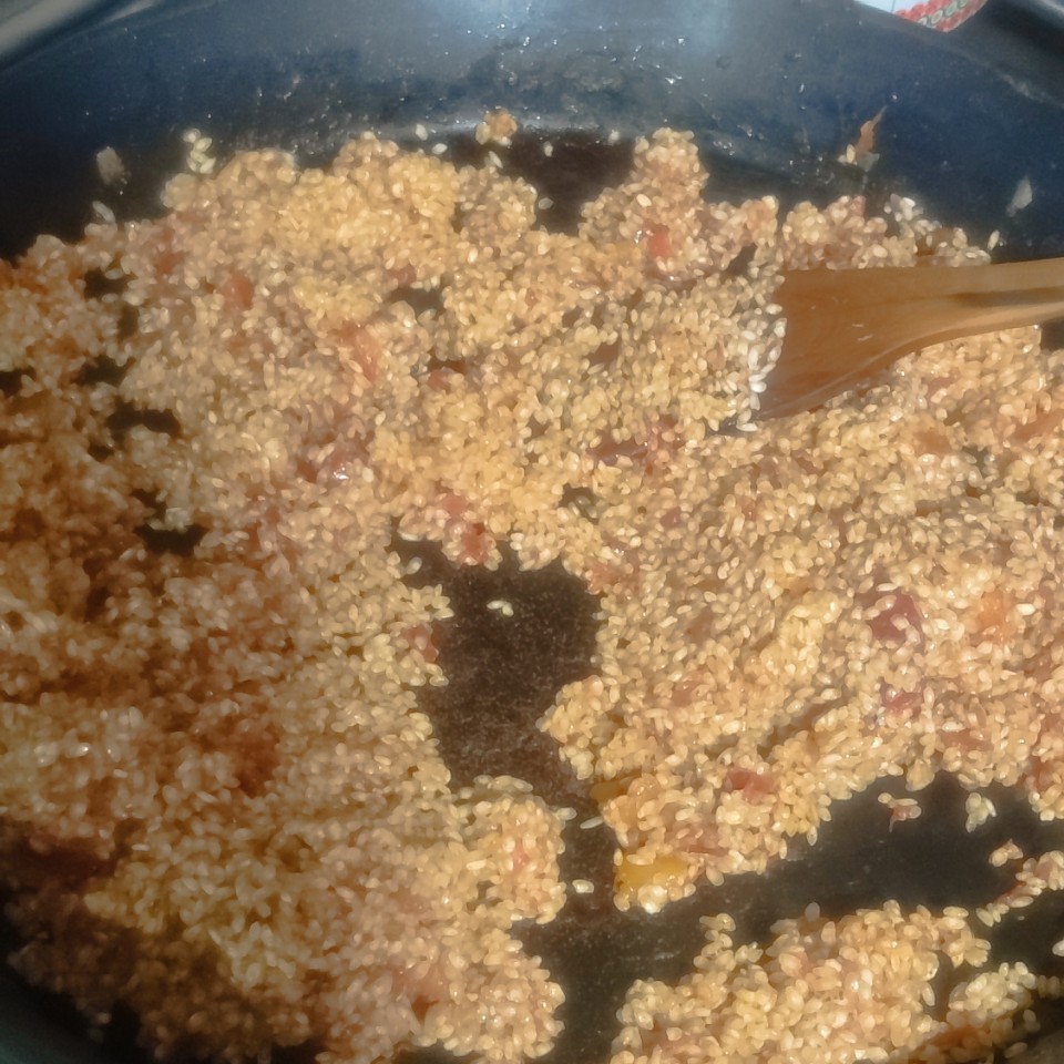 Arroz con Bacalao y Cebolla🥘🧅🐟 Paso 12