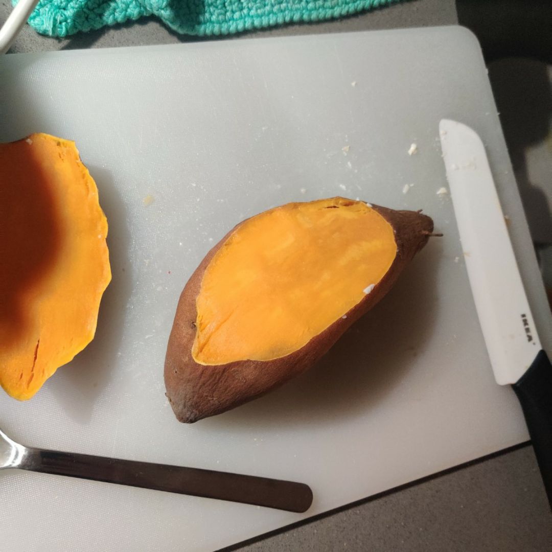 Boniato relleno de pollo y queso feta Paso 2