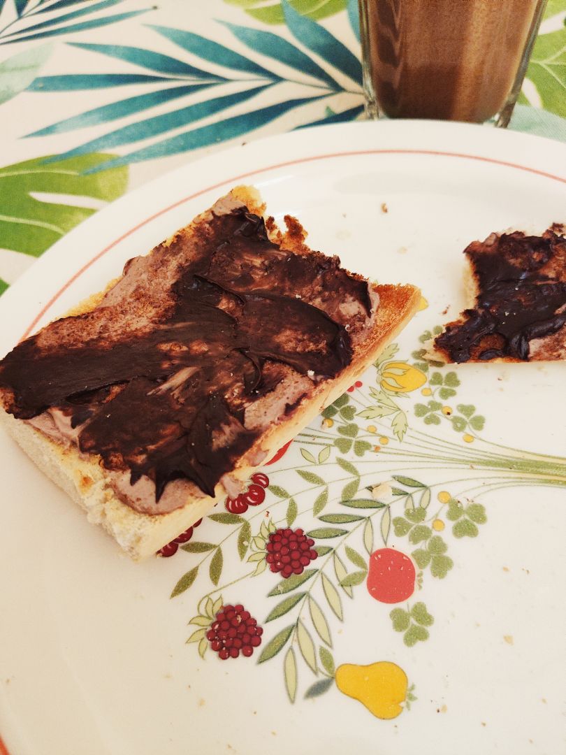 Tostadas con chocolate