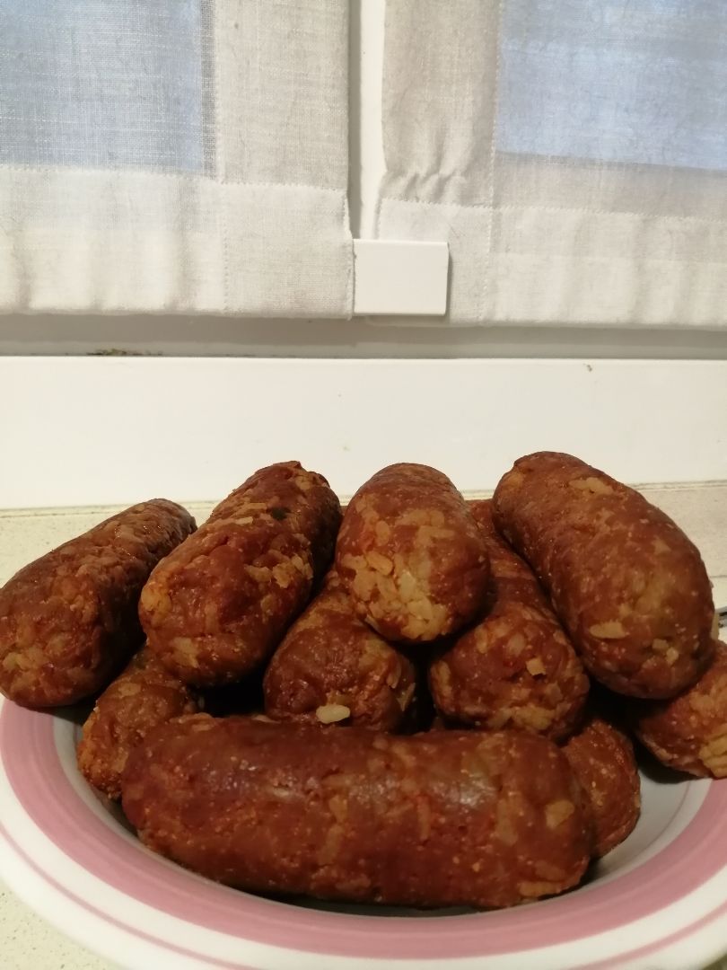 Chorizo vegano. Chorizo vegano.