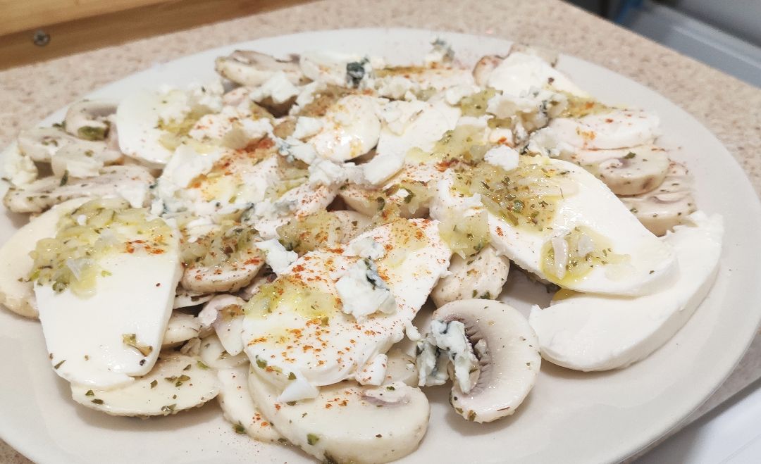 Champiñones a la vinagreta. 