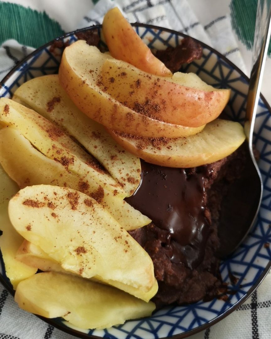 Avena proteica con cacao y manzana 🍏 Avena proteica con cacao y manzana 🍏