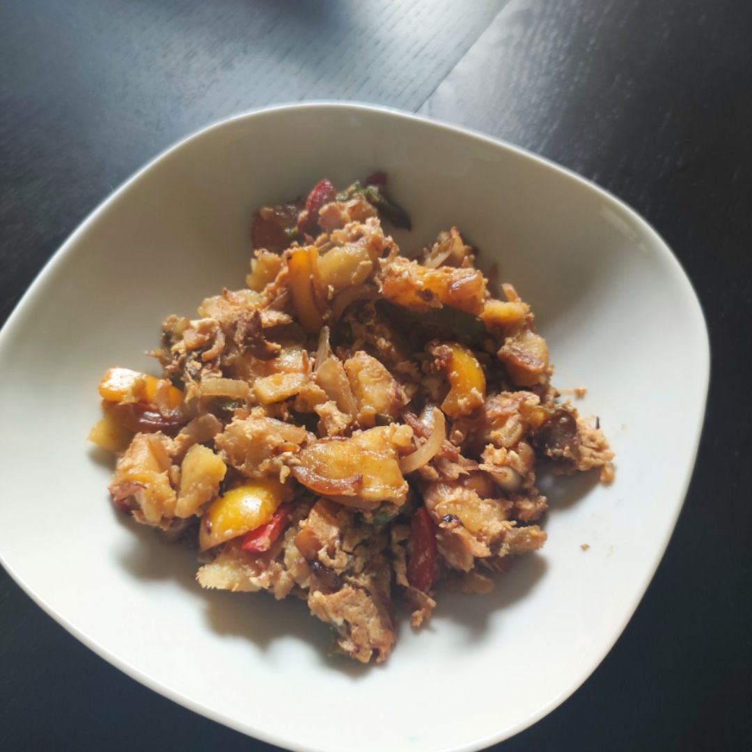 Papas revueltas con verduras Papas revueltas con verduras
