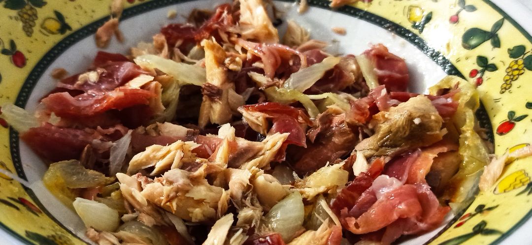 Salteado de Caballa a lo Ibérico