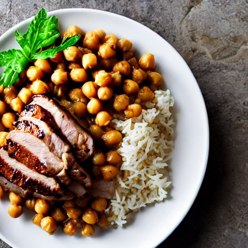 Arroz con solomillo de cerdo y garbanzos