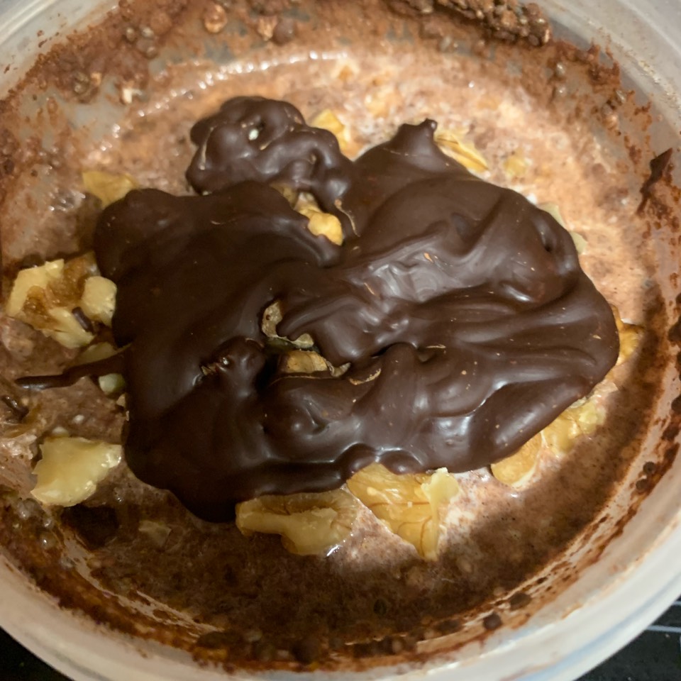 Avena trasnochada con cacao