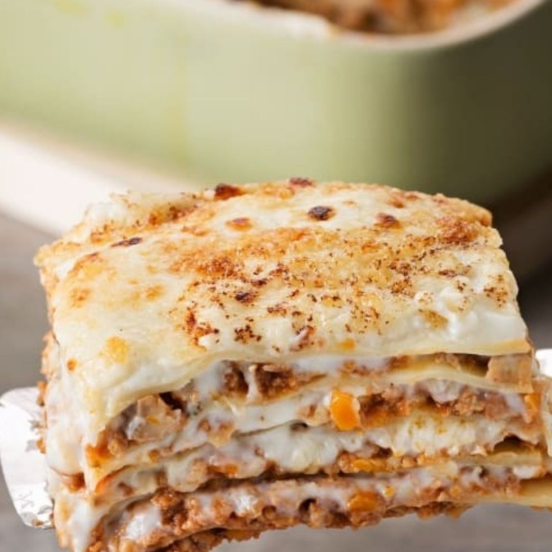 Lasaña boloñesa de champiñones Lasaña boloñesa de champiñones