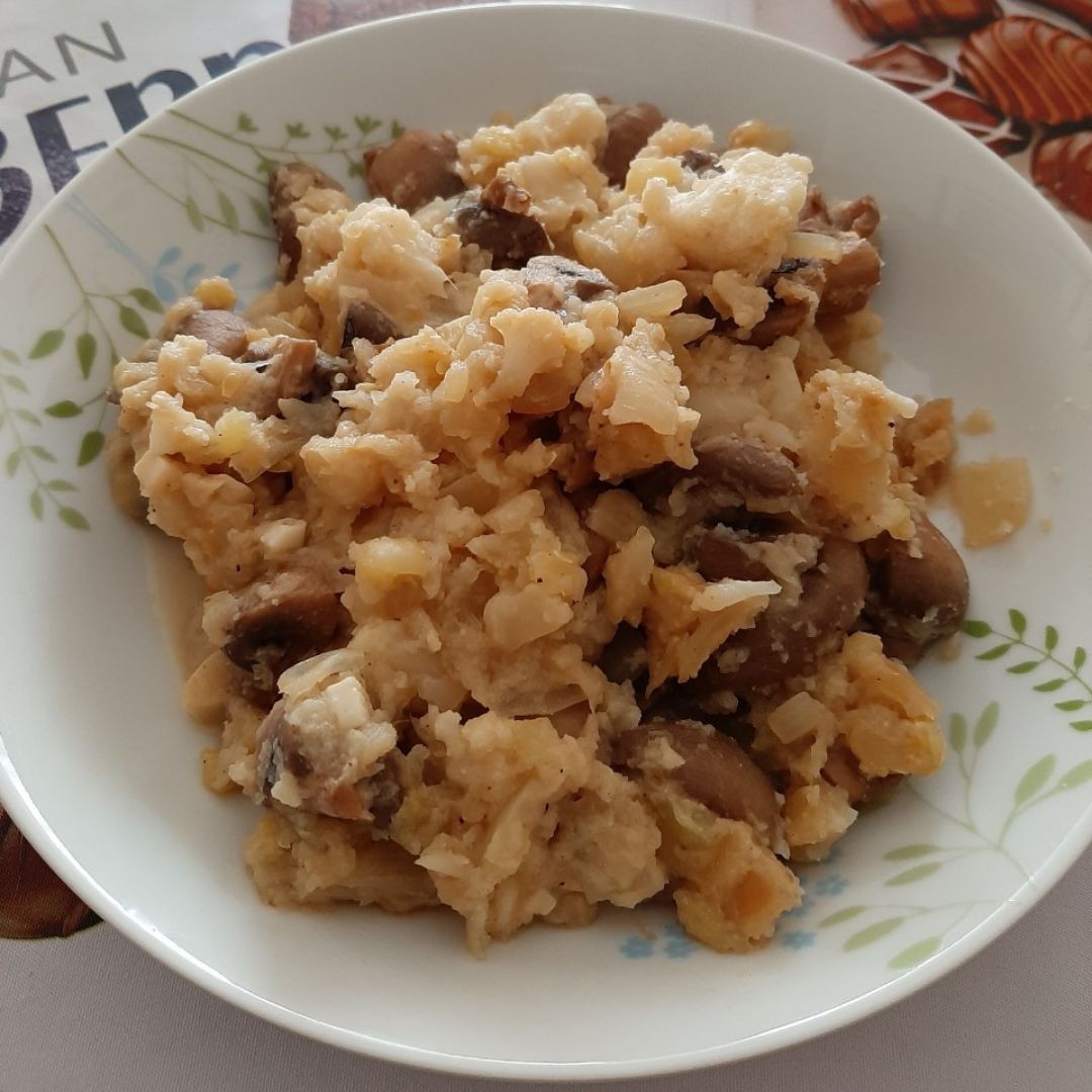 "Risotto" de coliflor con champiñones "Risotto" de coliflor con champiñones