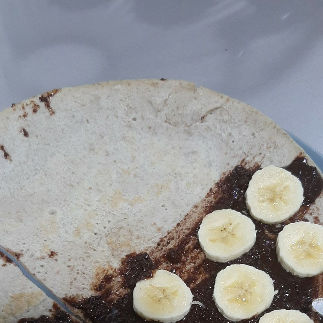 Crepe con ambrosía y platano Crepe con ambrosía y platano