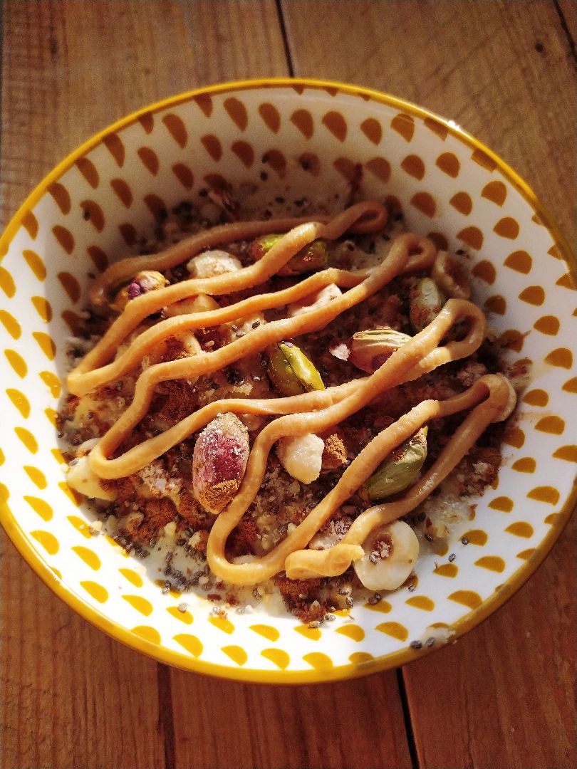 Porridge de avena y frutos secos