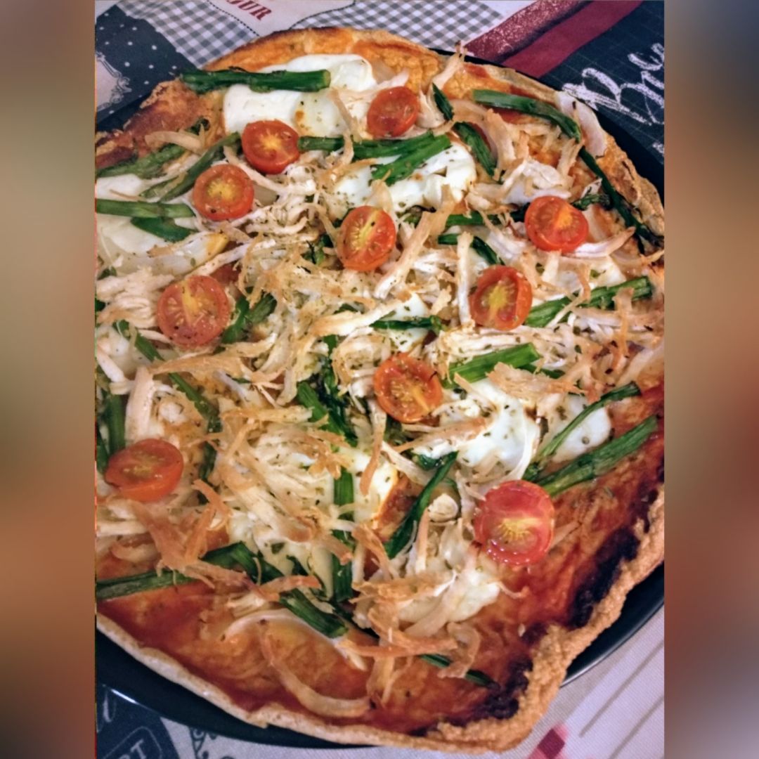Pizza protéica sin harinas Pizza protéica sin harinas