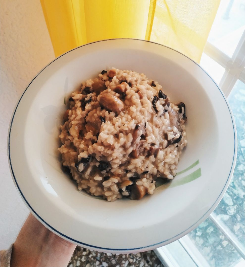 Risotto de champiñones vegano Risotto de champiñones vegano