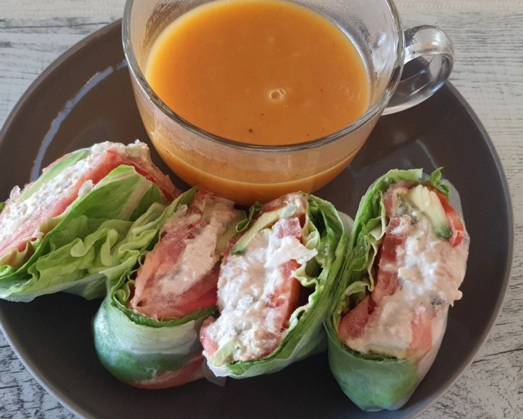 Rollitos fríos con obleas de arroz Rollitos fríos con obleas de arroz