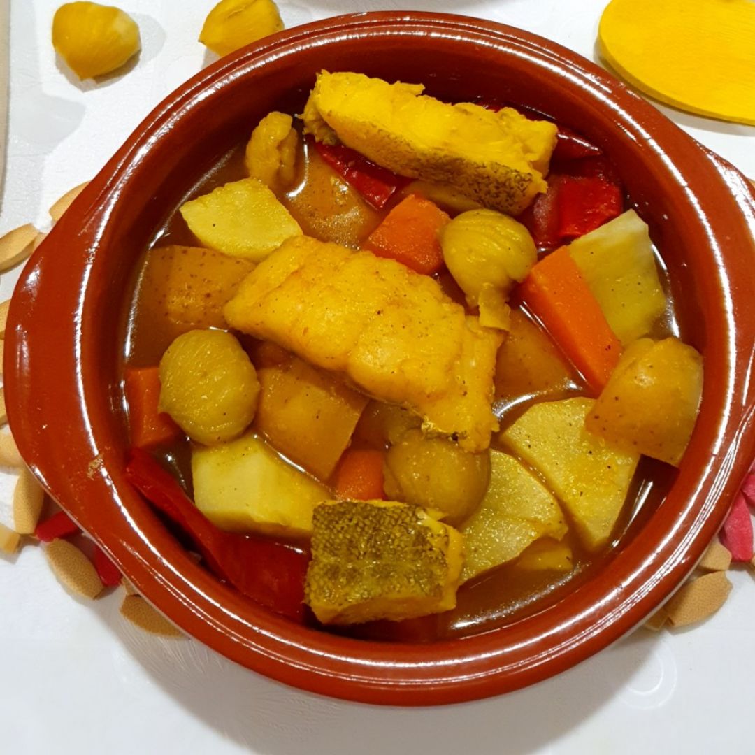 Guiso otoñal de bacalao