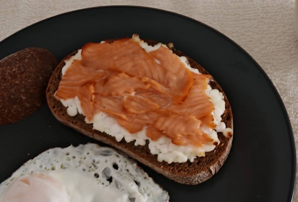 Tostada Integral de Salmón y Cottage