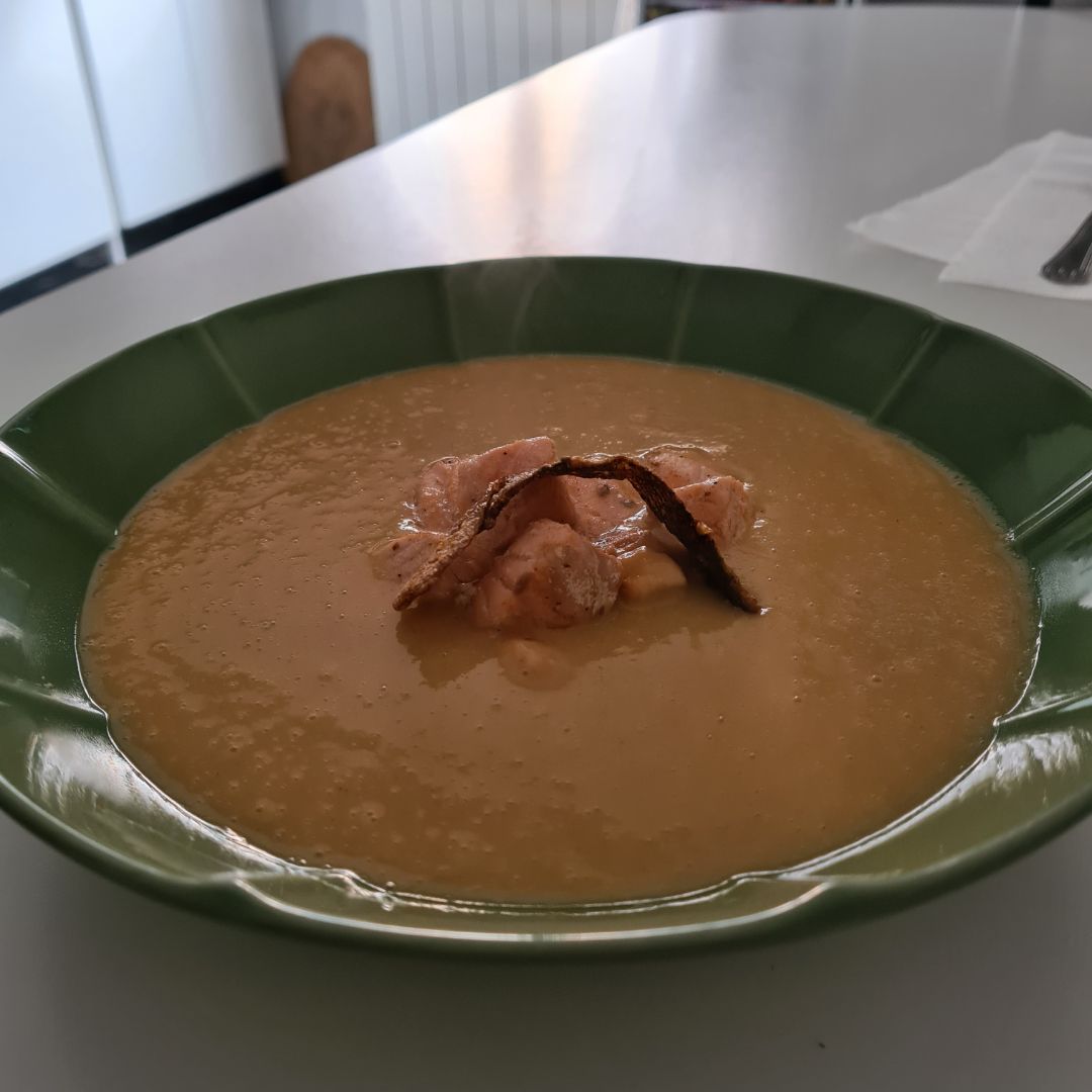 Crema de alubias con salmón Paso 4 Crema de alubias con salmón Paso 4