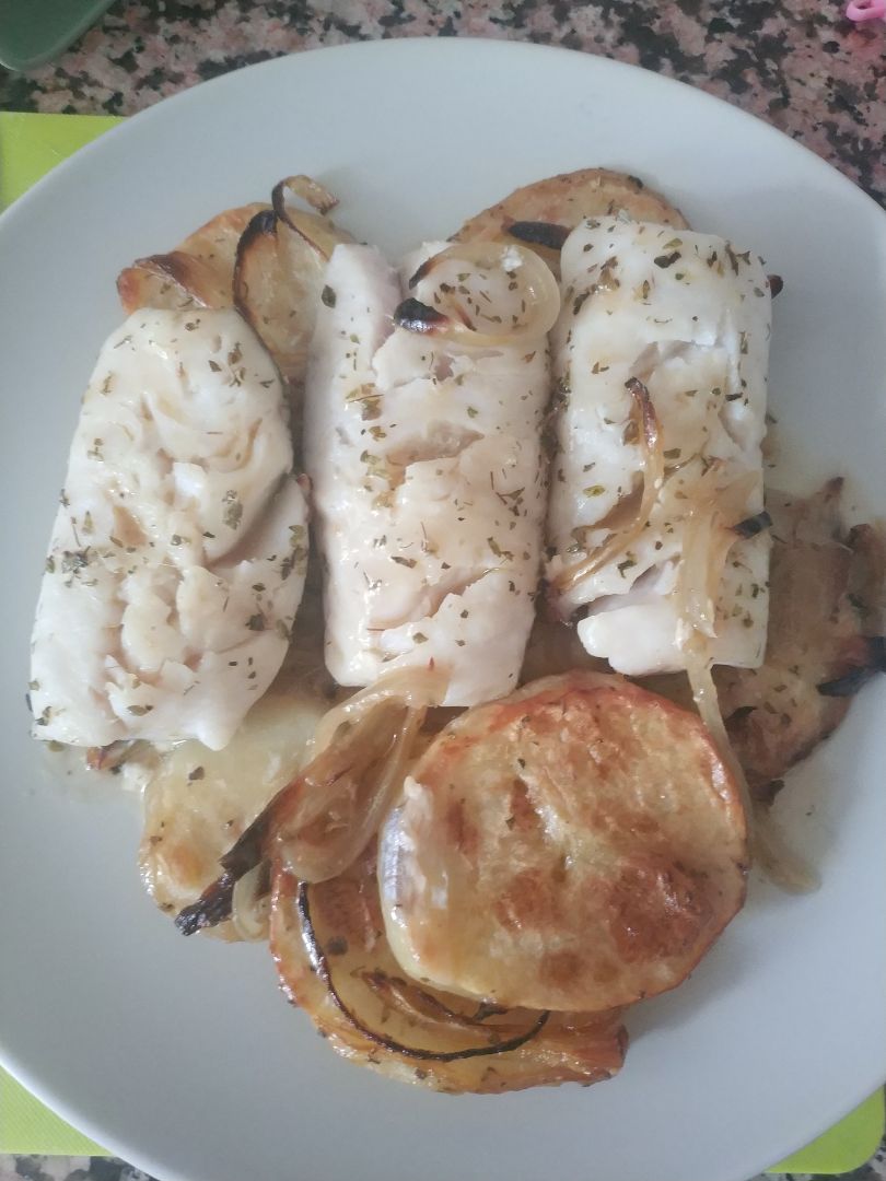 Merluza al horno😋 Merluza al horno😋