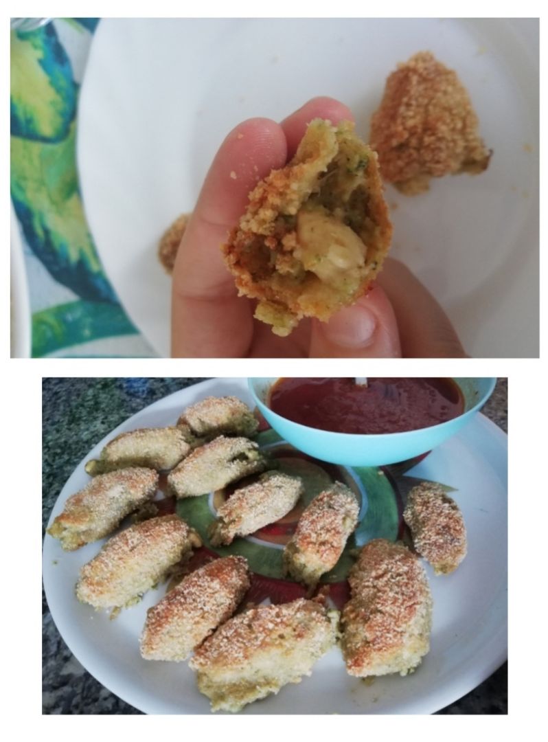 Croquetas de brócoli y pollo. Croquetas de brócoli y pollo.