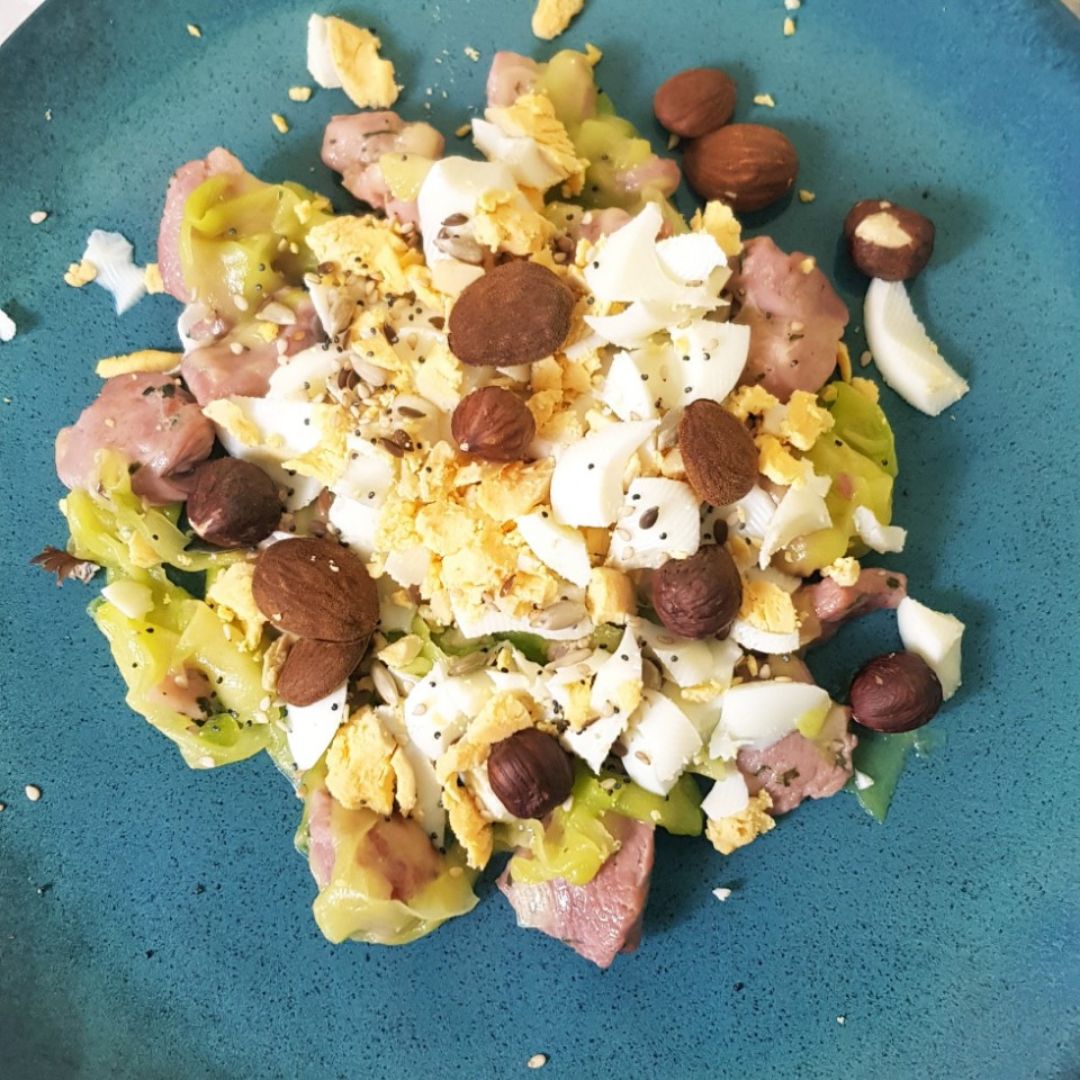 Revuelto de calabacin y pavo