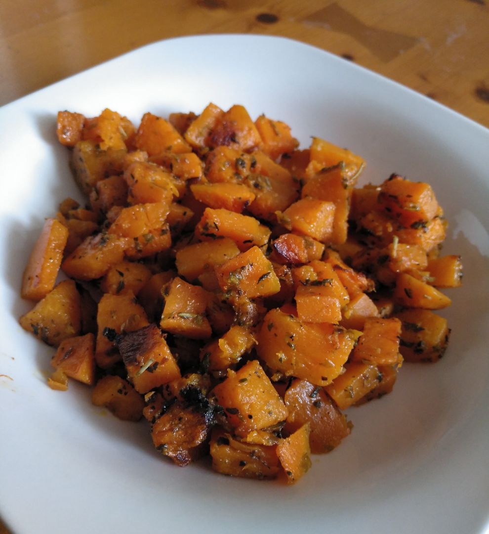 Taquitos de calabaza y boniato al horno con especias al gusto Taquitos de calabaza y boniato al horno con especias al gusto
