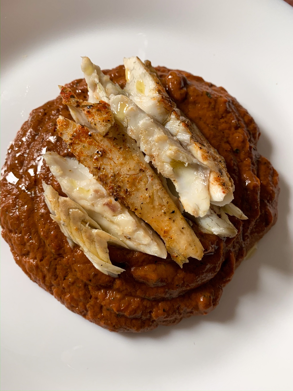 Lubina al horno con crema de verduras Lubina al horno con crema de verduras