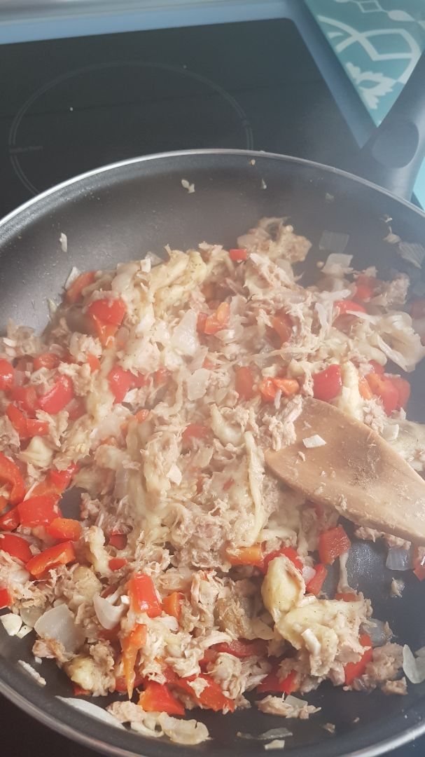 Berenjenas rellenas de pimiento rojo y atún Paso 2