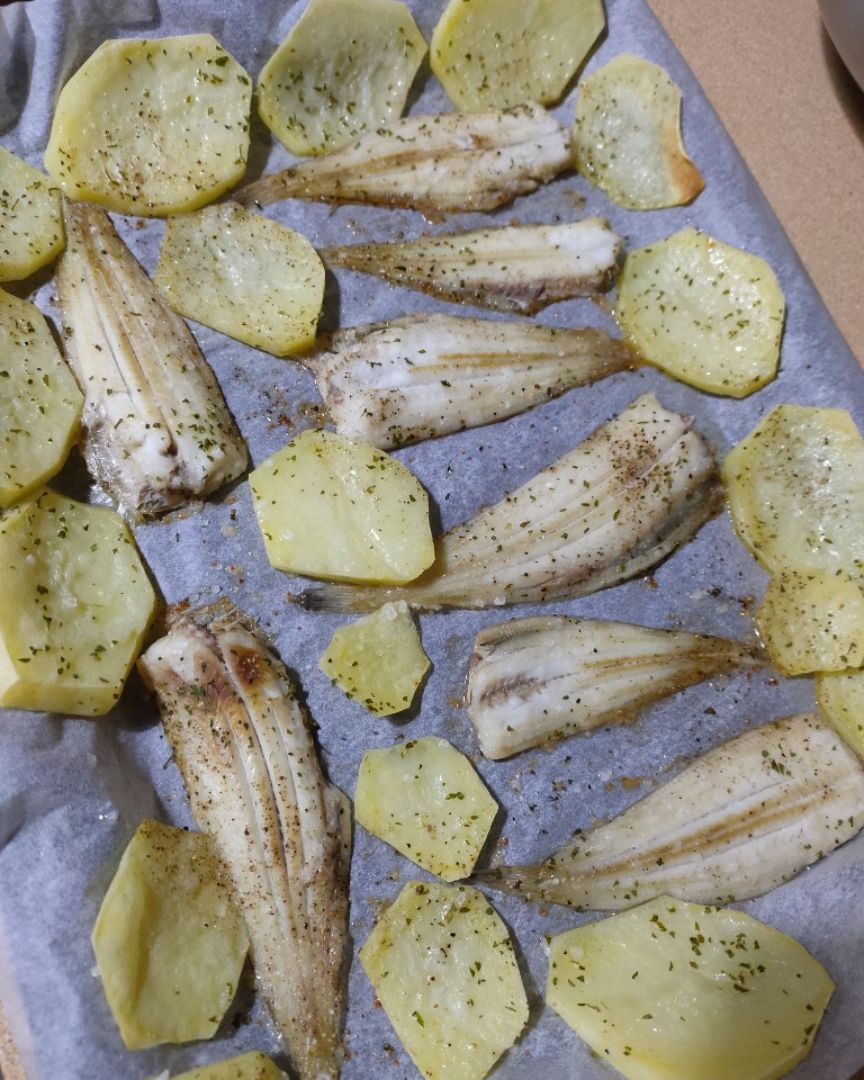 Acedias con patatas al horno Acedias con patatas al horno