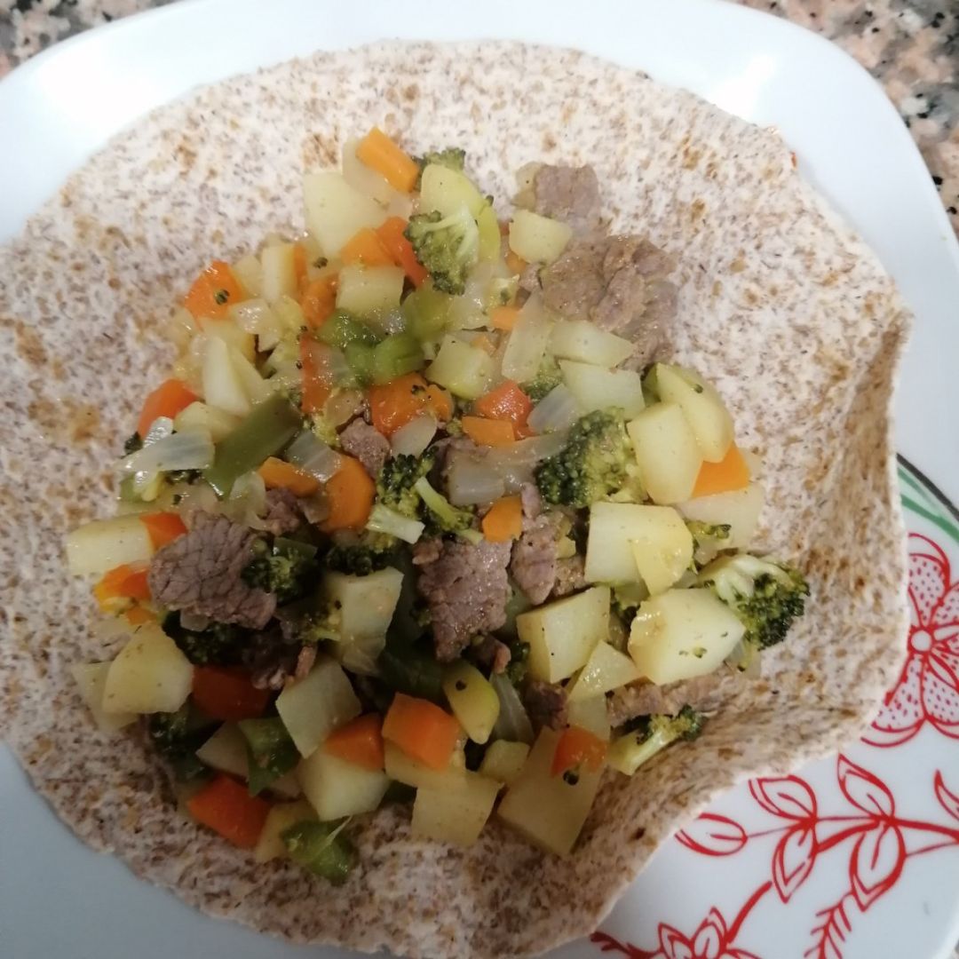 Fajita verdura y ternera Fajita verdura y ternera
