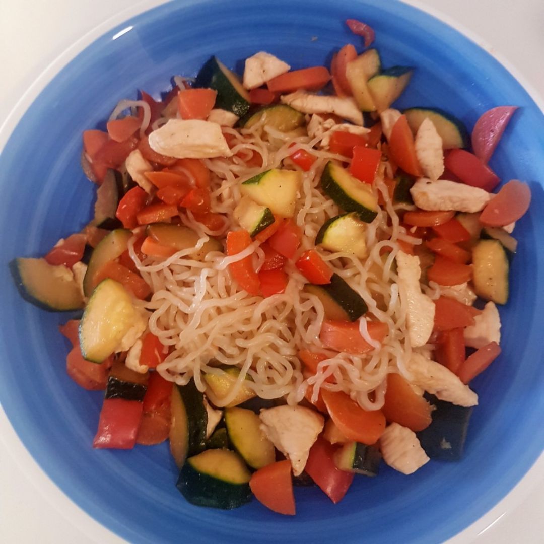 Espagueti Konjac con verduras