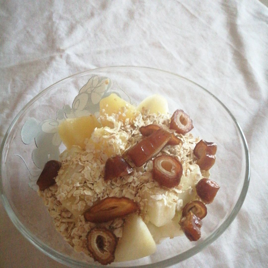 Yogur fruta avena y dátiles Yogur fruta avena y dátiles