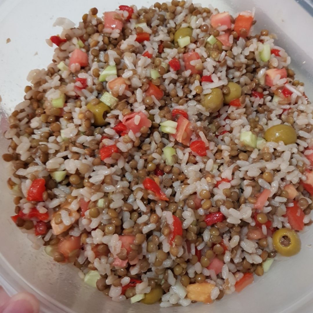 Ensalada fresquita de lentejas y arroz