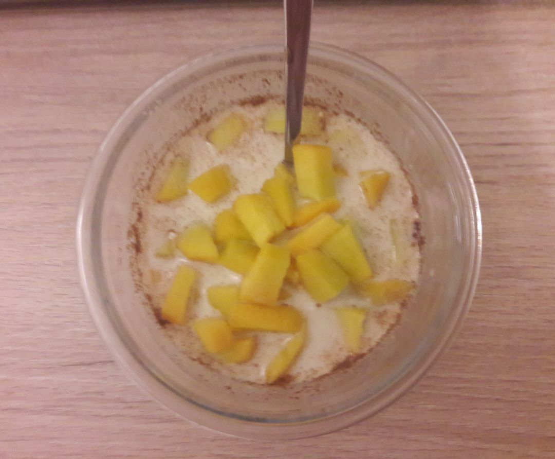 Overnight oats de melocotón y yogurt 